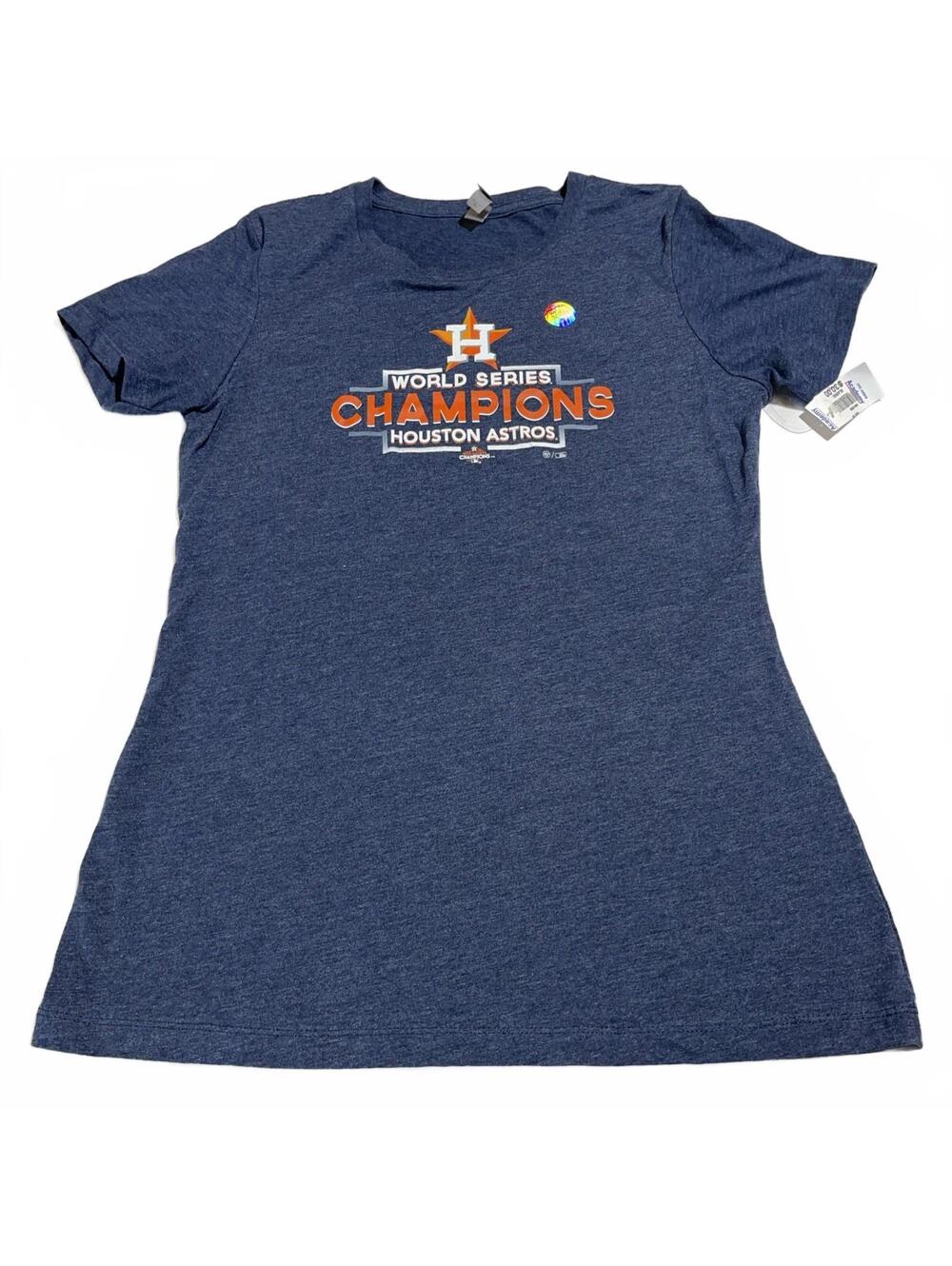 NWT Houston Astros 2017 World Series Champions MLB T Shirt Women’s XL Navy Blue